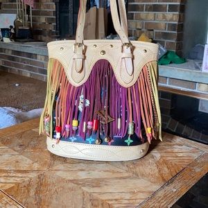 Louis Vuitton logo tote with matching coin purse